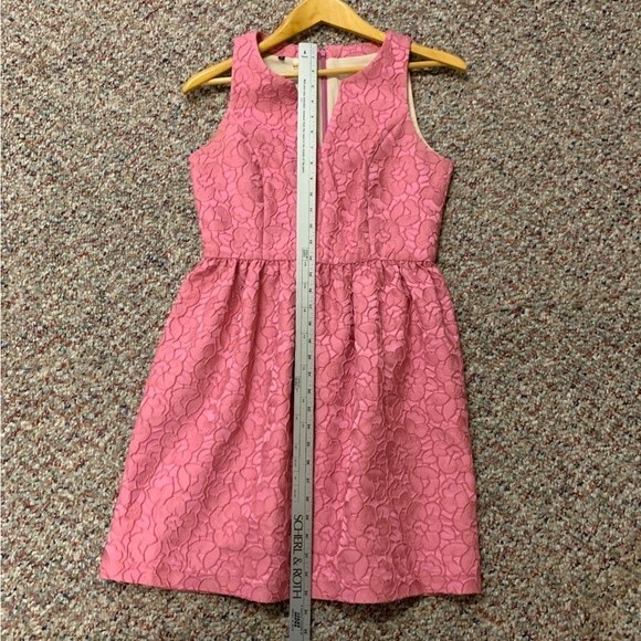 4.Collective Anthropologie Rose Pink Floral Jaquard V-Neck Sleeveless Dress Sz 6 - Picture 12 of 12